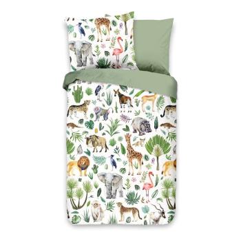 Lenjerie de pat din bumbac pentru copii Good Morning Jungle, 100 x 135 cm