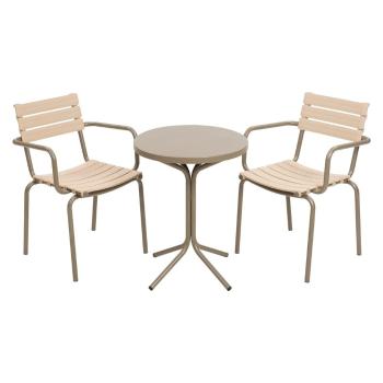 Set de dining pentru grădină bej din metal pentru două persoane Maya – Floriane Garden