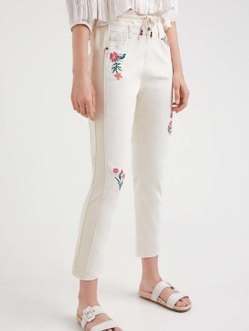 Desigual Lita Pantaloni Alb