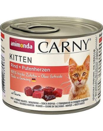 ANIMONDA Carny Kitten vită și inimi curcan 200 g