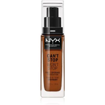 NYX Professional Makeup Can't Stop Won't Stop fond de ten cu acoperire ridicată culoare 22.7 Deep Walnut 30 ml