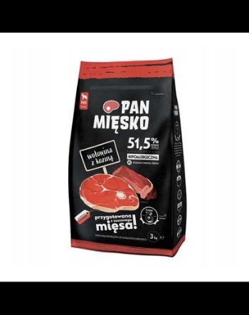 PAN MIĘSKO hrana uscata caini talie medie, vita si capra 3 kg