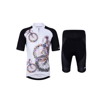 
                 HOLOKOLO Tricoul și pantaloni scurți de ciclism - BIKERS KIDS - negru/alb 
            