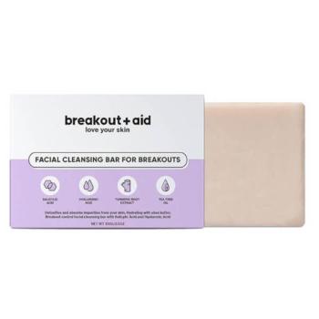 Breakout+aid Săpun de curățare pentru pielea problematică cu acid salicilic(Facial Cleansing Bar For Breakouts) 100 g