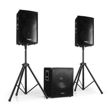 Ibiza 2.1 set PA activ, 1 × subwoofer, 2 × satelit, 2 × trepied, 800 W