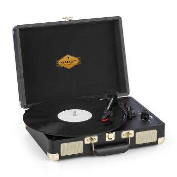 Auna Peggy Sue, gramofon, difuzor stereo, portabil, port USB, negru/auriu