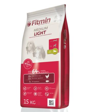 FITMIN Medium Light Hrana uscata caini adulti predisupsi la obezitate, cu carne de pasare 15 kg