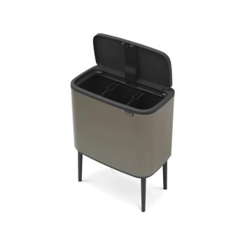 Coș de gunoi gri de reciclat/cu senzori de atingere din oțel 33 l Bo Touch Bin – Brabantia