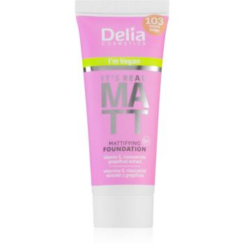 Delia Cosmetics It's Real Matt machiaj cu efect matifiant culoare 103 Warm Beige 30 ml