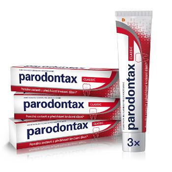 Parodontax Pastă de dinți împotriva sângerări gingivale, fără fluor Classic Tripack 3 x 75 ml