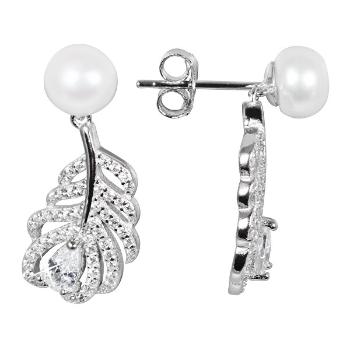 JwL Luxury Pearls Cercei din perle perle cu perla alba si zirconi JL0536