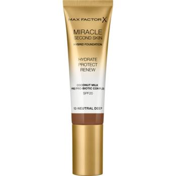 Max Factor Miracle Second Skin fond de ten crema hidratant SPF 20 culoare 12 Neutral Deep 30 ml