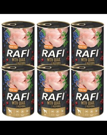 DOLINA NOTECI RAFI Quail hrana umeda caini, conserva cu prepelita 6x400 g