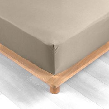 Cearceaf maro deschis din bumbac percal cu elastic 90x190 cm Percaline – douceur d'intérieur