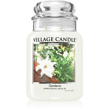 Village Candle Gardenia lumânare parfumată  (Glass Lid) 602 g