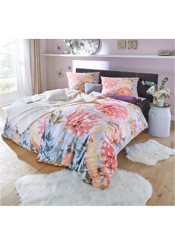 Lenjerie pat florală, reversibilă