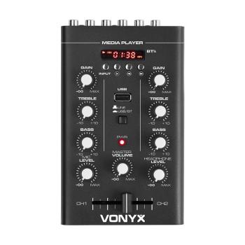 Vonyx STM500BT, mixer Dj cu 2 canale, MP3-Player, USB-port, negru