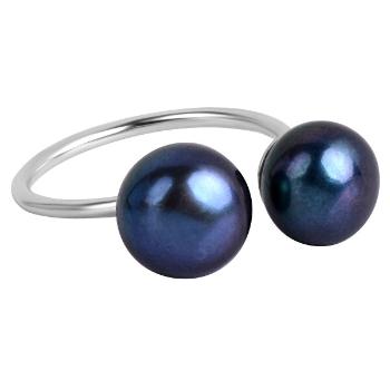 JwL Luxury Pearls Inel din argint cu două perle albastre JL0433