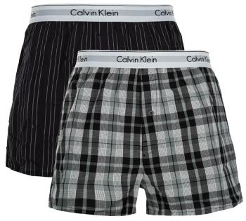 Calvin Klein 2 PACK - boxeri pentru bărbați NB1396A-JKZ Ryan Stripe Deep Well/Hickory Plaid Black M