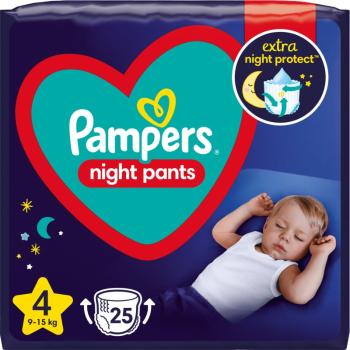 Pampers Night Pants Size 4 scutece tip chiloțel pentru noapte 9-15 kg 25 buc