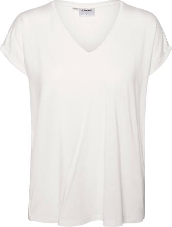 Vero Moda Tricou pentru femei VMAVA 10231343 Snow Alb-3 XS