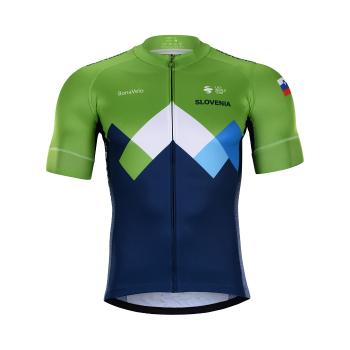 
                 BONAVELO Tricou de ciclism cu mânecă scurtă - SLOVENIA 2021 - albastru/verde  
            
