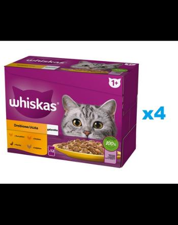 WHISKAS Adult hrana umeda pisica 48x85g pui, rata, pasare si curcan in aspic