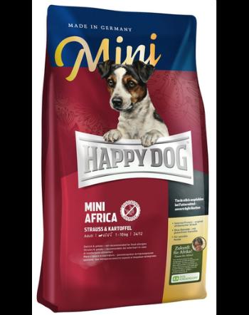 HAPPY DOG Mini Africa Hrana uscata pentru caini adulti de talie mica cu intolerante alimentare, cu strut 4 kg