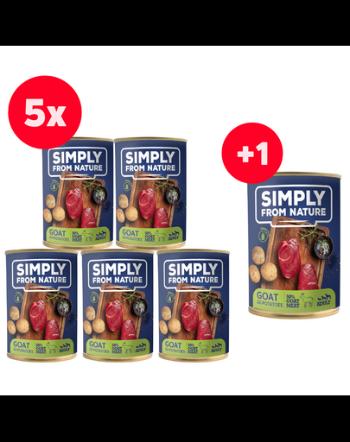 SIMPLY FROM NATURE hrana umeda pentru caini 5 x 400 g + 400 g GRATIS capra si cartofi