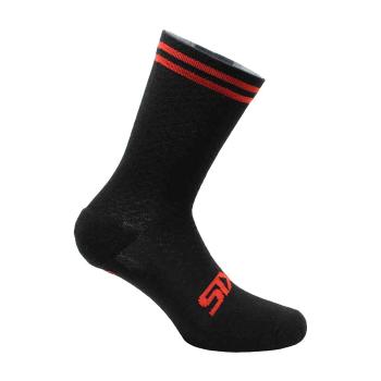 
                 SIX2 Șosete clasice de ciclism - MERINO WOOL - negru/roșu  
            