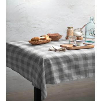 Față de masă Linen Couture Lino Grey Vichy, 140 x 200 cm