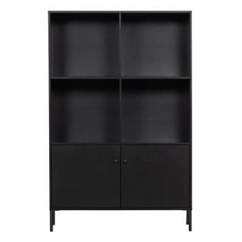 Bibliotecă neagră din lemn de pin 107x160 cm Xam – WOOOD