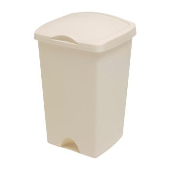 Coș de gunoi cu capac pe balamale Addis, 38 x 34 x 59 cm, crem