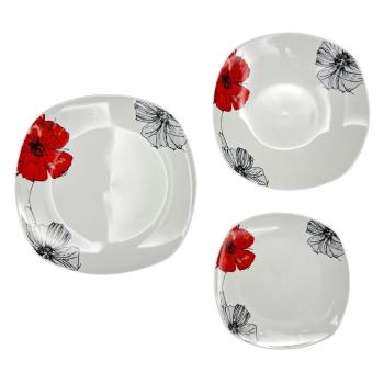 Set de masă Home Elements Flori de mac 18 buc., 