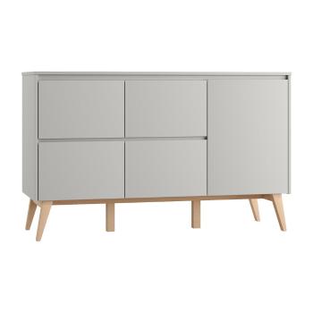 Comodă pentru copii gri joasă 149x52,5 cm Swing – Pinio