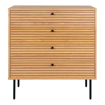 Comodă în culoare naturală înaltă cu aspect de lemn de stejar 80x85 cm Kyoto – House Nordic