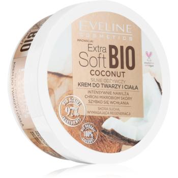 Eveline Cosmetics Extra Soft Bio Kokos crema de corp nutritiva pentru pielea uscata sau foarte uscata cu ulei de cocos 175 ml