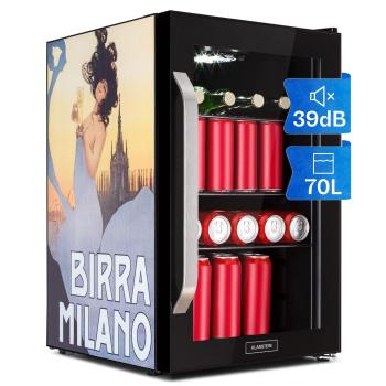 Klarstein  Beersafe 70 Birra Milano Edition, frigider, 70 litri, 3 rafturi, usa panoramica din sticla, inox