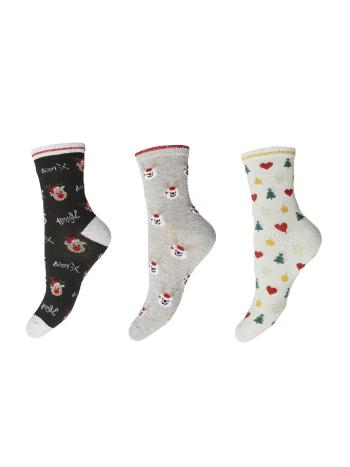 Pieces 3 PACK - șosete pentru femei PCATYA 17132839 Light Grey Melange 36-38