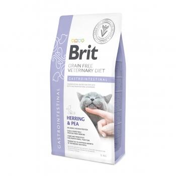 BRIT GF Veterinary Diet Gastrointestinal, Hering cu Mazăre, dietă veterinară pisici, hrană uscată fără cereale, afecțiuni digestive, 5kg