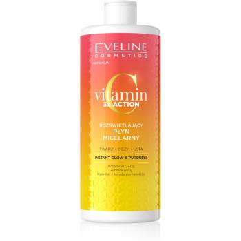 Eveline Cosmetics Vitamin C 3x Action apa cu particule micele pentru luminozitate si hidratare 500 ml