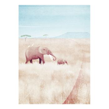 Poster 30x40 cm Elephants - Travelposter