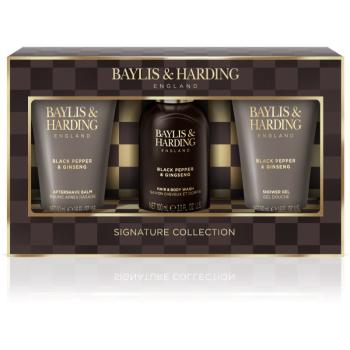 Baylis & Harding Black Pepper & Ginseng set cadou Mini Trio (pentru față, corp și păr) pentru bărbați