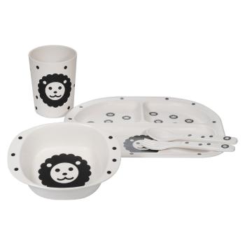 Set de dining pentru copii 5 piese Kindsgut Lion, alb