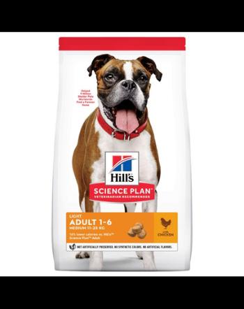 HILL'S Science Plan Adult Light Medium hrană uscată, light pentru câini de talie medie 14 kg