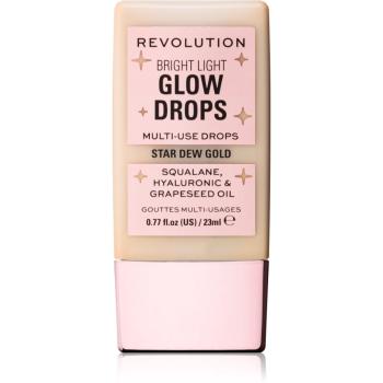 Makeup Revolution Bright Light Glow Drops iluminator lichid culoare Golden Star Dew 23 ml