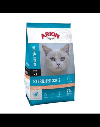 ARION Original Sterilized Salmon 33/12 7,5 kg hrana pisici sterilizate, fara gluten, cu somon