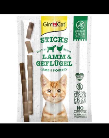 GIMCAT Sticks Lamb&amp;Poultry 4buc Gustare pisici cu miel si pasare