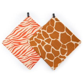 KLRK Home Wild Color Zebra&Giraffe scutece textile 96x96 cm 2 buc