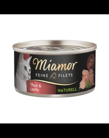 MIAMOR Feine Filets Naturell Tuna&amp;Salmon 80g ton si somon in sos propriu, hrana pisica